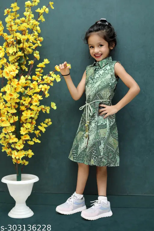 Denim kids dress pack, printed net design for 2-14 years (India origin)