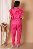 Cotton tie-dye women's ruffle jumpsuit, vibrant and trendy, perfect for summer events in sizes S-XL