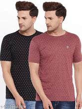 Lycos men's cotton half sleeve printed round neck t-shirt pack of 2, available in sizes XXL to 5XL, Indian origin
