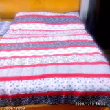 Black and white cotton geometric hand-quilted quilt, ideal for AC room decor, 144 thread count, 10x12 inches