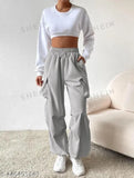 Black and Grey polycotton combo 4-pocket cargo pants for trendy and well-structured fit. Perfect gift for a beautiful lady in your life, sister, friend, wife, or mother. Made in India