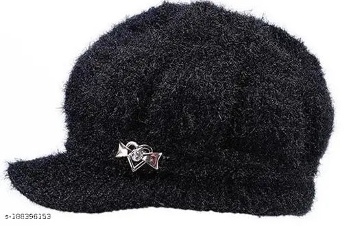 Assorted wool beanie hat, scarf, gloves set in cute bear pattern for winter, India origin