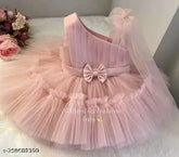 Fancy net printed baby frock, sleeveless, India origin