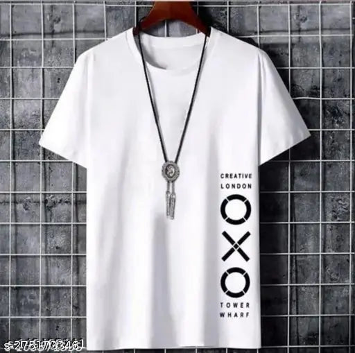 Latest printed polyester t-shirt for men, short sleeves, quality fashion statement, made in India