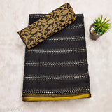 Embellished daily wear Georgette saree, Indian chiffon saree with separate Italian silk blouse, trending festive fashion accessory