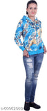 Printed net fleece women's jacket, urban style with long sleeves, size L (44in bust, 28in length, 42in waist) - authentic Indian quality