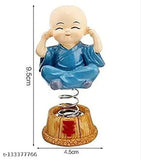 Multicolor poly resin Spring Buddha toy set, intricately designed religious idols for car decoration or home showpiece