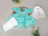Sky Blue Spack Jerrow Pure Cotton Printed Kurti Pyjami with Dupatta Set for Baby Girls - soft, comfortable, and charming Indian babywear
