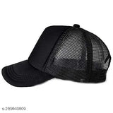 Solid color half jali mesh adjustable cap, high-quality unisex design for casual use, Indian origin