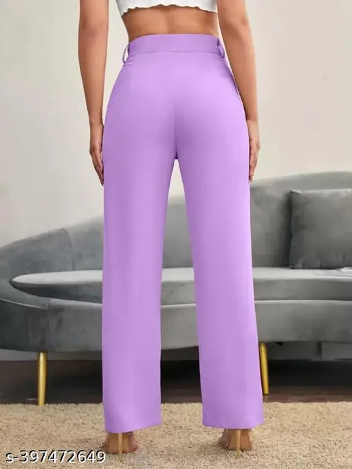 Women's high-waisted cotton lycra bell bottom trousers, versatile and comfortable, available in sizes 26-36, India origin