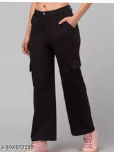 Black cotton blend cargo pant 543, versatile and durable for everyday wear