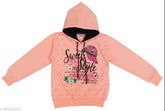 Peach cotton printed full sleeve winter hoodie sweatshirt for boys, stylish and versatile for casual or formal occasions