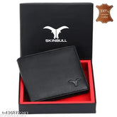 High-quality blue top grain leather RFID blocking wallet for men, features 2 cash compartments, 6 card slots, and 2 hidden pockets. Perfect gift idea for men and boys