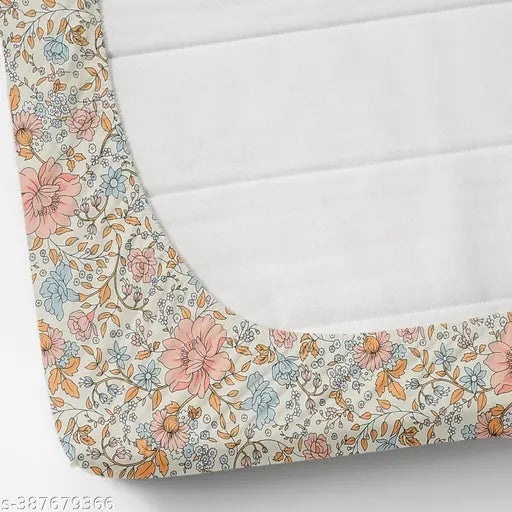 Alliance Glace Cotton Super Soft Fitted King Size Floral Bedsheet, 6ft x 6.5ft, 2 pillow covers included, ideal for summer
