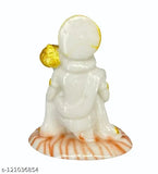 White resin Hanuman idol for car or home decor, perfect for puja room or dashboard