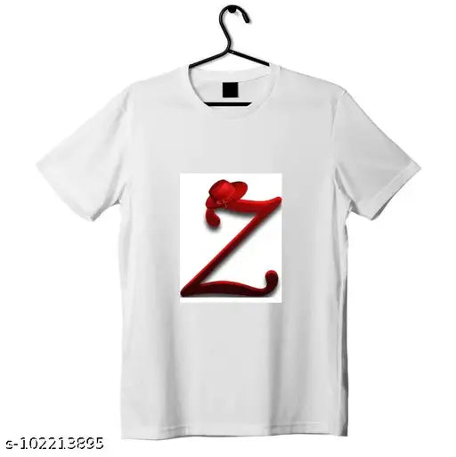 Red alphabet design Men's polyester t-shirt, short sleeves, machine washable