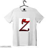 Red alphabet design Men's polyester t-shirt, short sleeves, machine washable