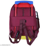 Maroon waterproof Indian Dream Kids School Bag with pouch, 30L. Durable polyester net backpack for school essentials and travel, designed for children aged 2-8 years. Spacious and trendy design, adjustable shoulder straps, quality zippers, and 1000 Denier outer shell