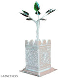 Silver plated Tulsi plant, ornamental Krishna Idol, gift item, India