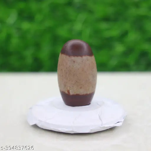 Marble Narmadeshwar Shivling, 2" Lingam height, handpicked from the Narmada river for spiritual well-being, India origin