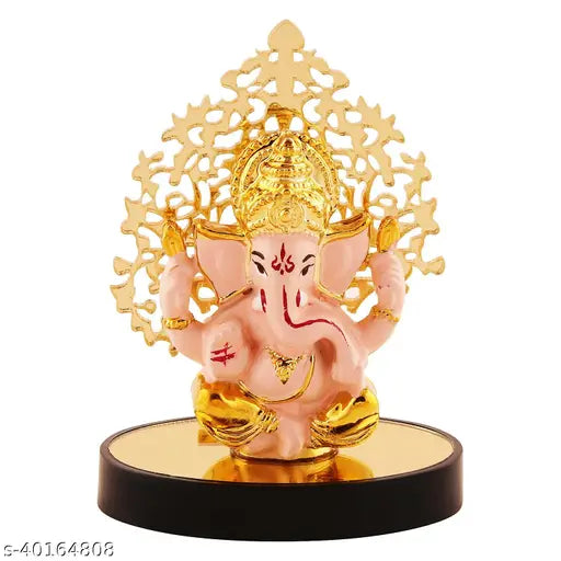 Gold-plated tree idol, symbolizing growth, elegance, perfect for car dashboards, offices, study tables, and pooja mandirs