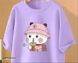 Oversized cotton blend Urbane t-shirts for women, printed net design, combo pack of 2