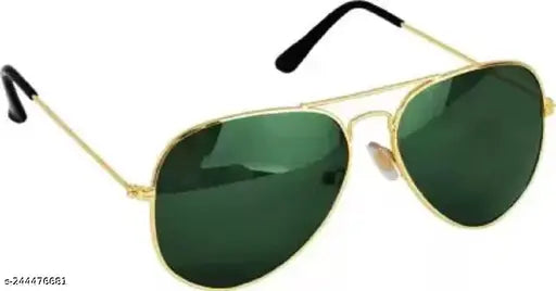 Stylish Men's Black Cotton KING Cap with Royal Enfield green aviator golden frame - sun protection for outdoor activities