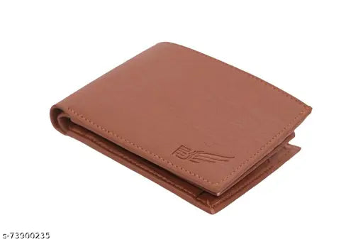 Tan faux leather formal wallet for girls, regular size with 5 card slots - solid design on display