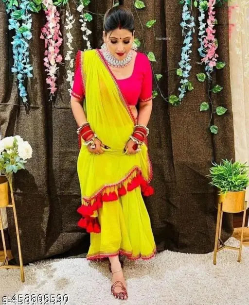 Georgette saree with Bangalore silk blouse, elegant partywear for women