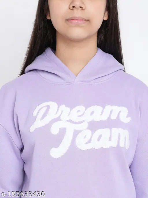 Purple cotton blend kids hoodie, Lil Tomatoes printed design, extra comfort for 7-8 years old