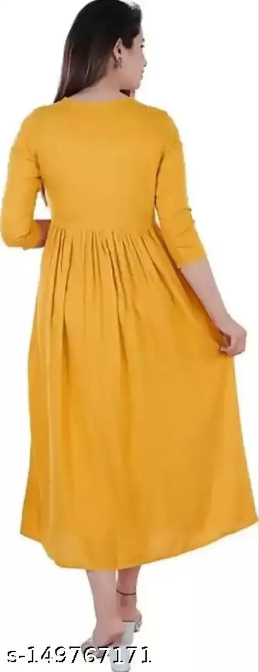 Rayon black floral embroidered kurti, three-quarter sleeves, beautiful floral embroidery on front panel, India origin