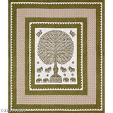 Cotton queen-size double bedsheet with botanical print, 144 TC & 2 pillow covers in brown, ideal for summer use at home