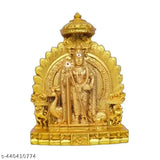 Gold-toned Poly Resin Murugan Idol, 5 inches tall for Pooja room decoration