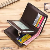 Faux leather cardholder, solid pattern for men & women, dual compartment wallet, free size from India