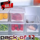 Plastic fridge organizer kit, airtight containers for fruits, vegetables, fish, meat, and dry goods. 1500 ML capacity, ideal for kitchen or freezer storage