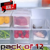 Plastic fridge organizer kit, airtight containers for fruits, vegetables, fish, meat, and dry goods. 1500 ML capacity, ideal for kitchen or freezer storage