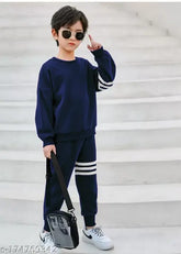 Blue striped wool kids sweatshirt, pure soft fleece winter collection for toddlers and children (sizes: 0-1yrs, 1-2yrs, 3-4yrs, etc up to 9-10yrs) made in India