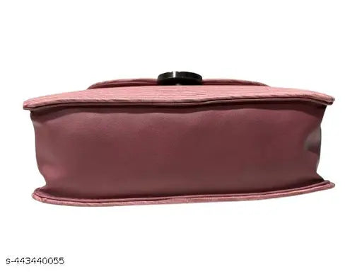 Pink fabric slingbag with 2 compartments, versatile design for women & girls, timeless style from India