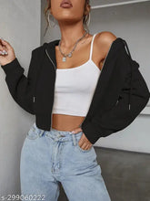 Women's cotton solid crop sweatshirt, long sleeves, XS-XXXL sizes available