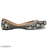 Synthetic leather Rajasthani embellished juttis, elegant & comfortable ballerinas for women, handcrafted in India (IND-3, IND-4, IND-5, IND-6, IND-7, IND-8)