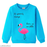 Multi-colored cotton blend girls' winter sweatshirt pack, featuring printed net design, suitable for ages 3-9 years