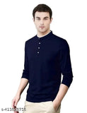 Trendy modern cotton long-sleeve solid men's collar t-shirts, S-XXXL sizes available, India origin