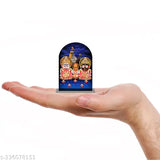 Multicolor acrylic Jagannath idol, 8cm round murti for car dash or home decor