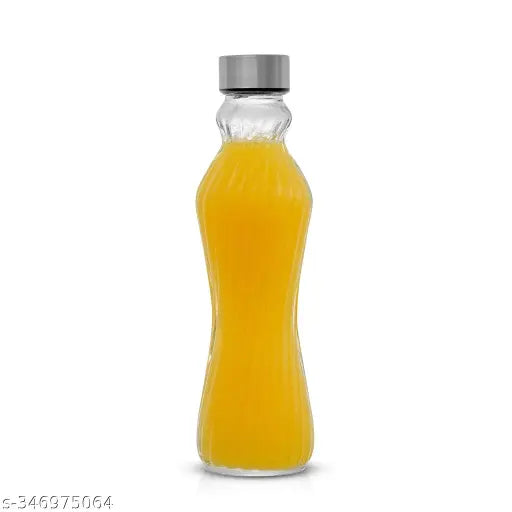 White glass water bottle, wide mouth, leak-proof stainless steel lid, BPA free, premium quality construction