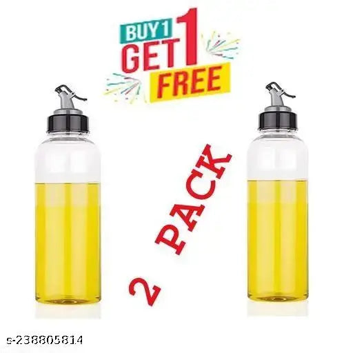 White plastic oil dispenser set, 1000ml each, leak-proof kitchen accessory