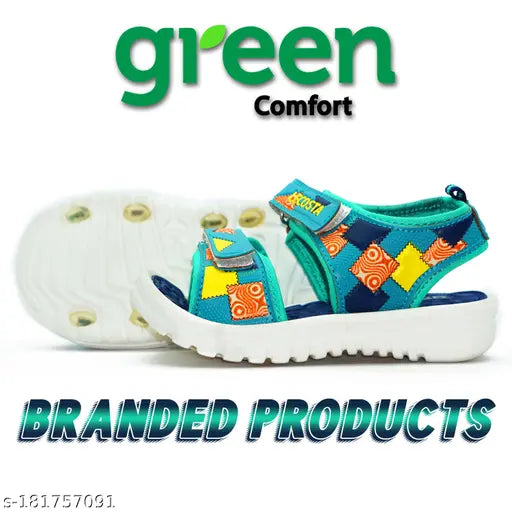 Sea green patent leather Limited Edition Lecosta kids sandals with Velcro fastening, ideal for active play