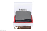 Solid leather bi-fold mens wallet, RFID protected with hidden slots, gift packaged, India origin