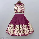 Georgette fabric embroidered lehenga choli for girls, Indian ethnic wear in various sizes from 2-8 years