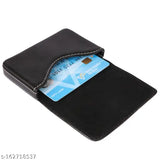 Sisa Official PU Leather business card holder, slim design with magnetic closure, fits 15-20 cards or 6-8 cards (depending on thickness), perfect for men and women, stylish pocket-sized accessory for work or travel. Made in India
