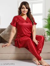 Maroon satin Patiala Dhoti Kurta night suit for women, soft and comfortable sleepwear